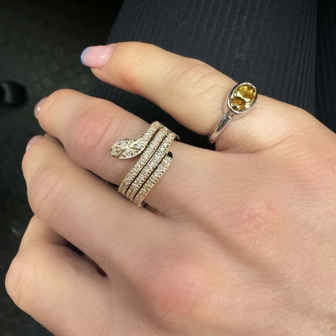 Diamond Wrap Snake Ring