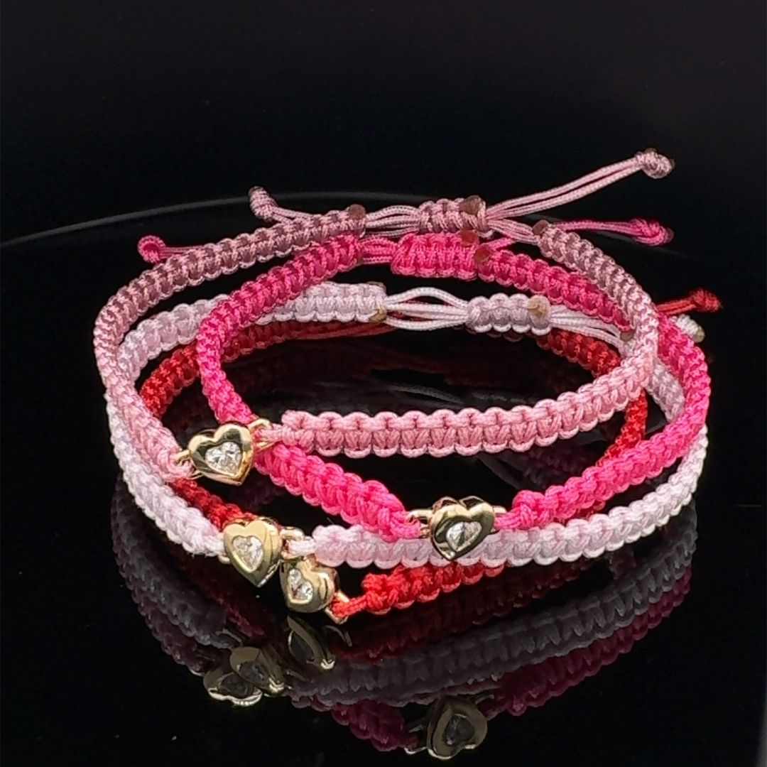 Lab Grown Heart Shaped Diamond String Bracelets - Pre Order