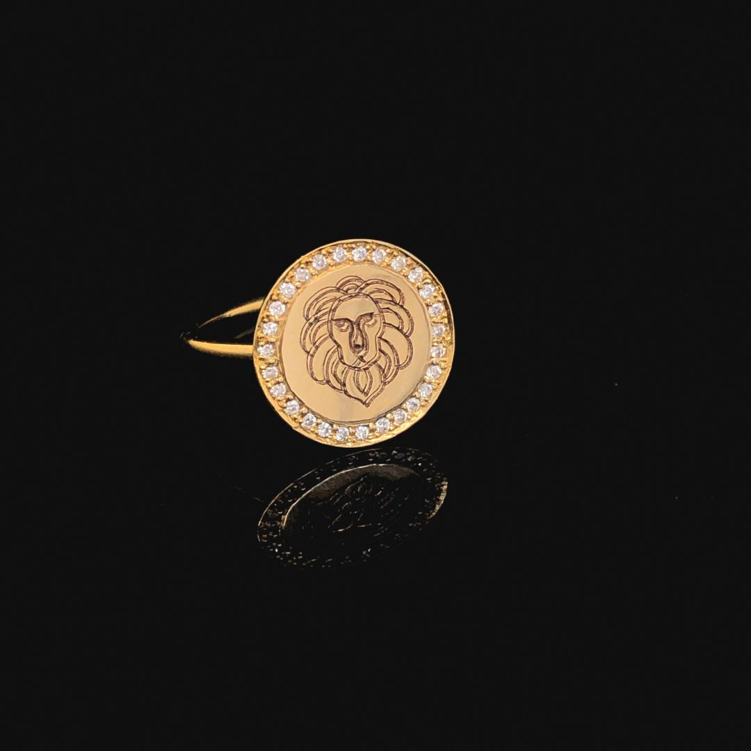 Diamond Star Sign Disc Ring