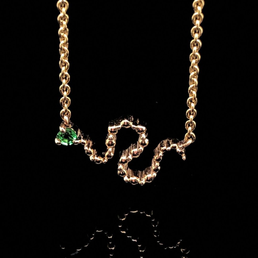 Precious Stone Snake Necklace