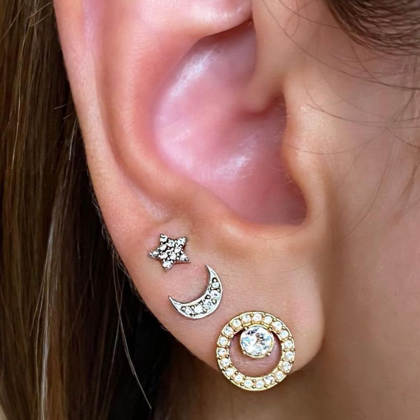 Moon Diamond Stud