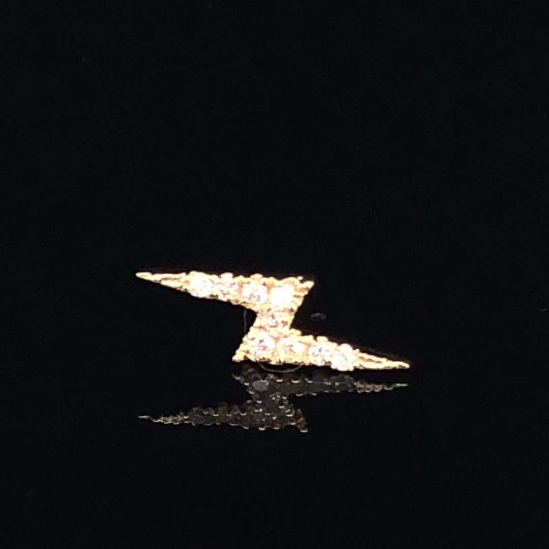 Diamond Lightning Bolt Stud