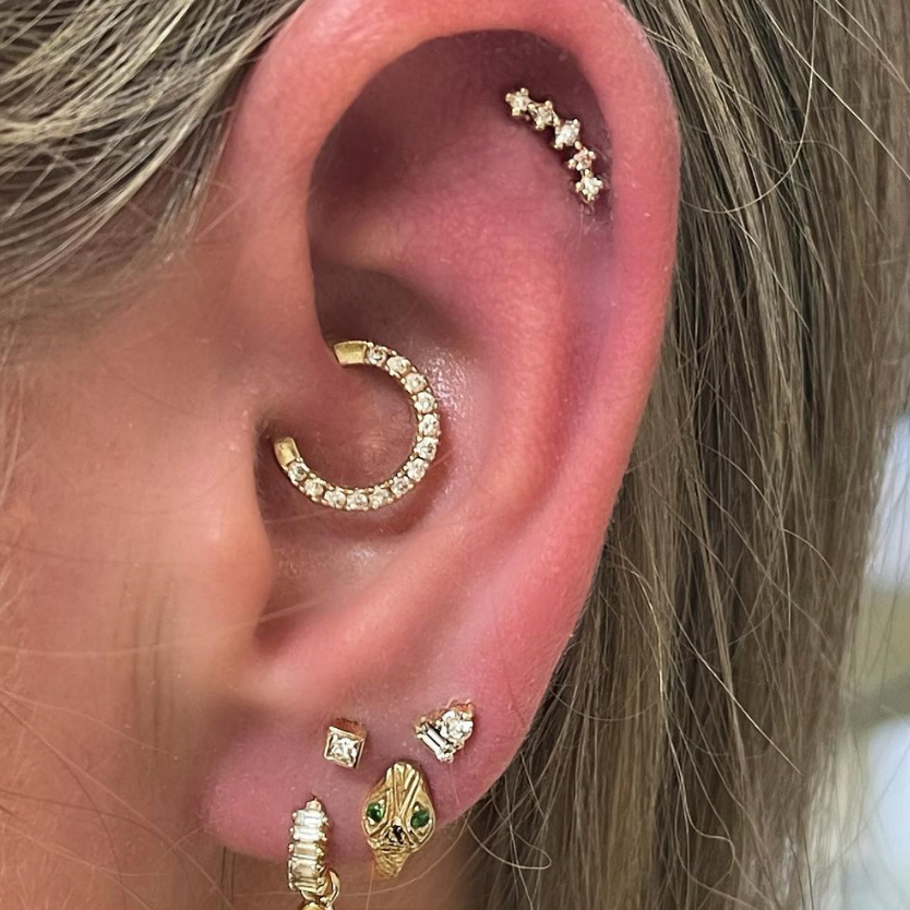 Diamond clearance daith earring