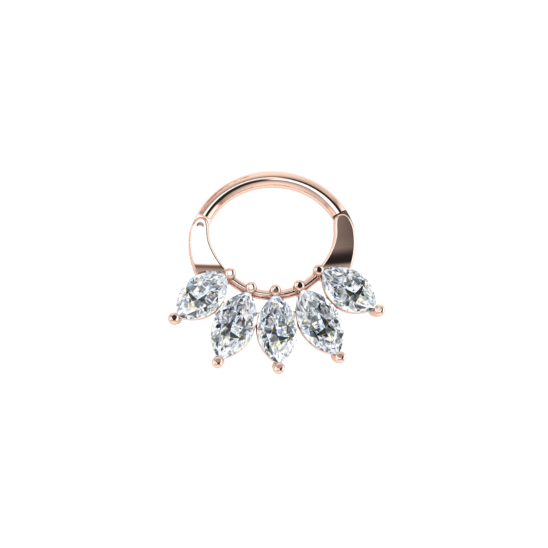 Moissanite Daith Lotus - Large