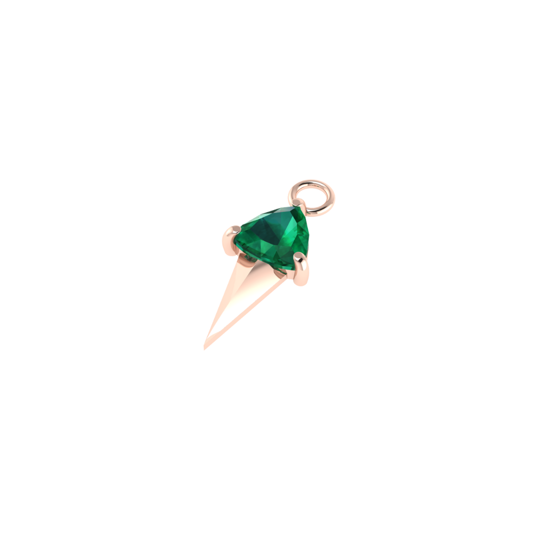 Precious Stone Solid Spike Charm